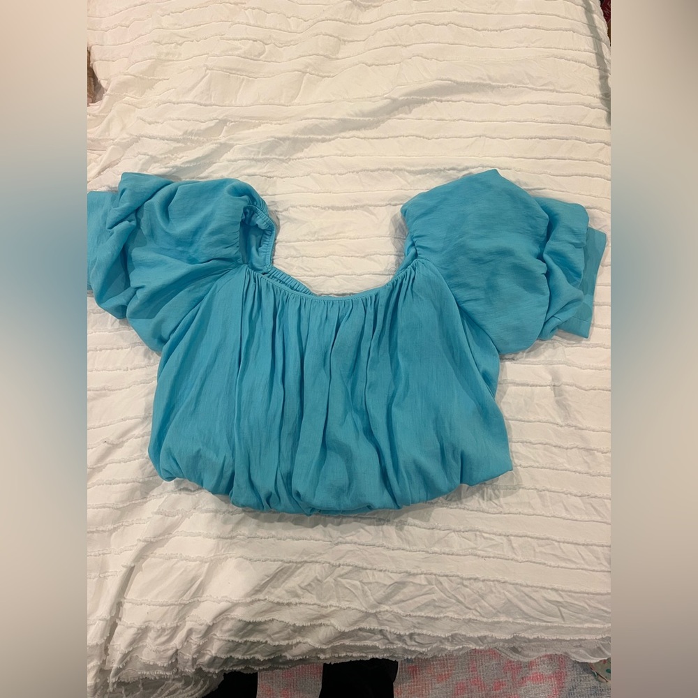 Blue Ruffle Shirt